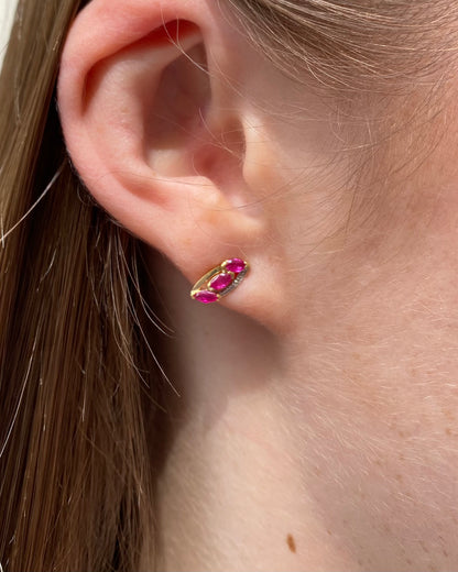 Boucles Trilogie Rubis 0.24 carat &quot;Aroha&quot;