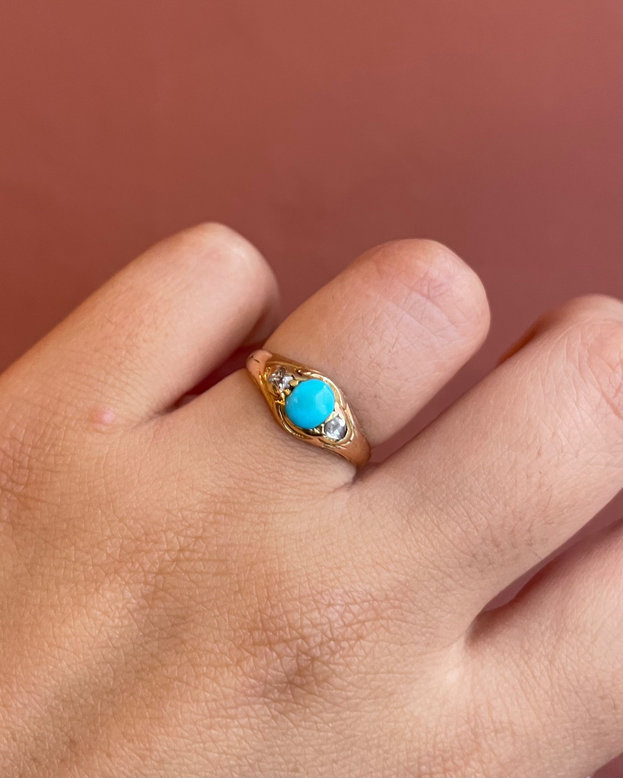 Bague Trilogie Turquoise &amp; Diamants "Edena"