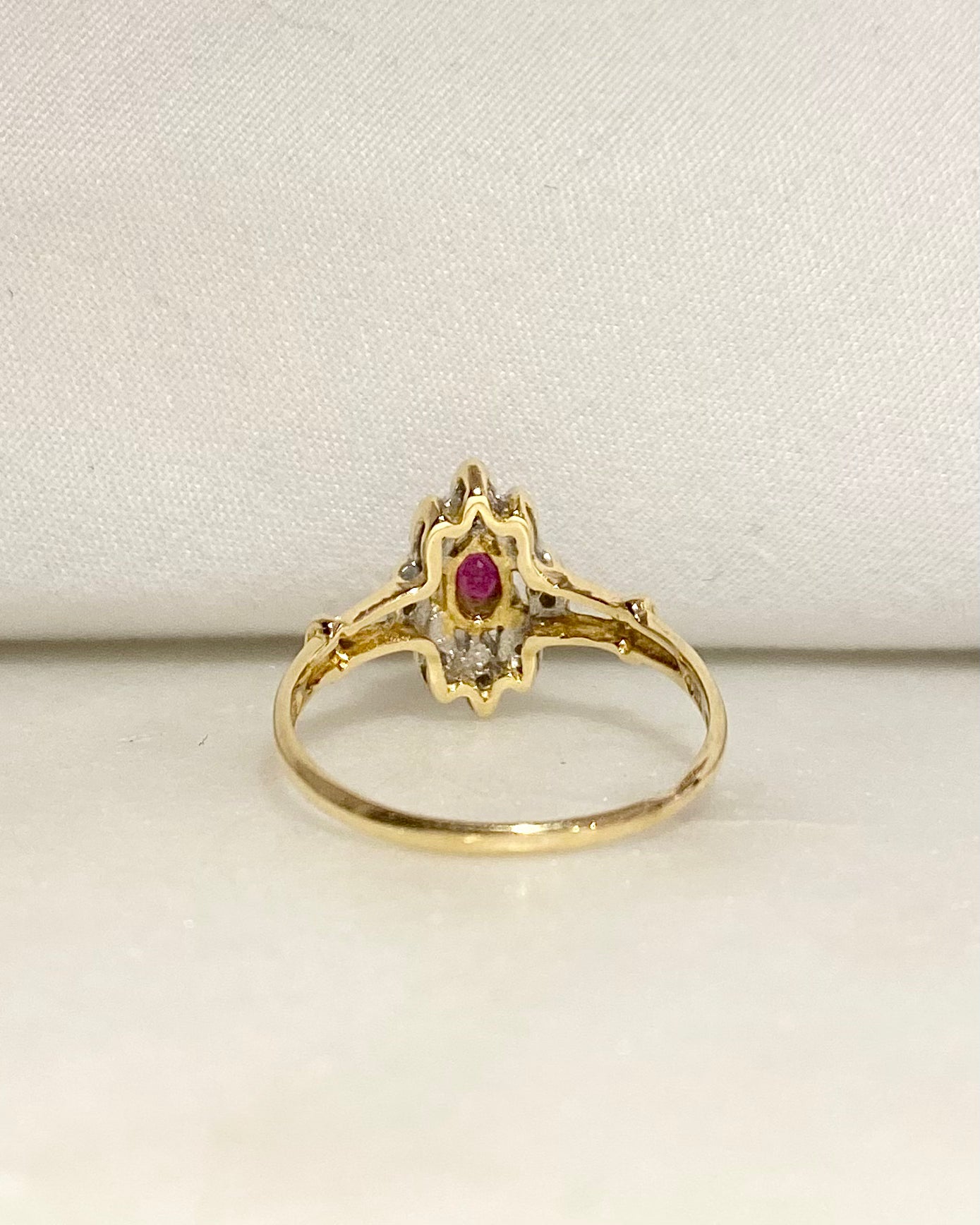 Bague Marguerite Rubis 0.25 carat &amp; Diamants "Rose"