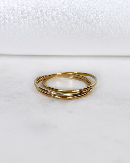 Bague Alliance Trois Ors 1.53 g &quot;Layna&quot;