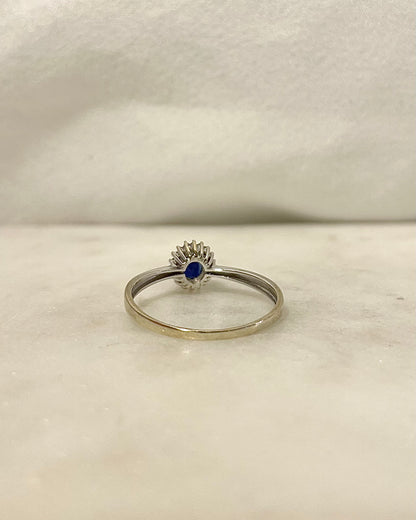 Bague Marguerite Saphir 0.50 carat &amp; Diamants &quot;Solange&quot;