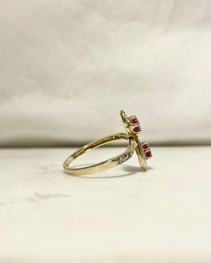 Bague Toi &amp; moi Rubis 0.50 carat &amp; Diamants &quot;Iséna&quot;