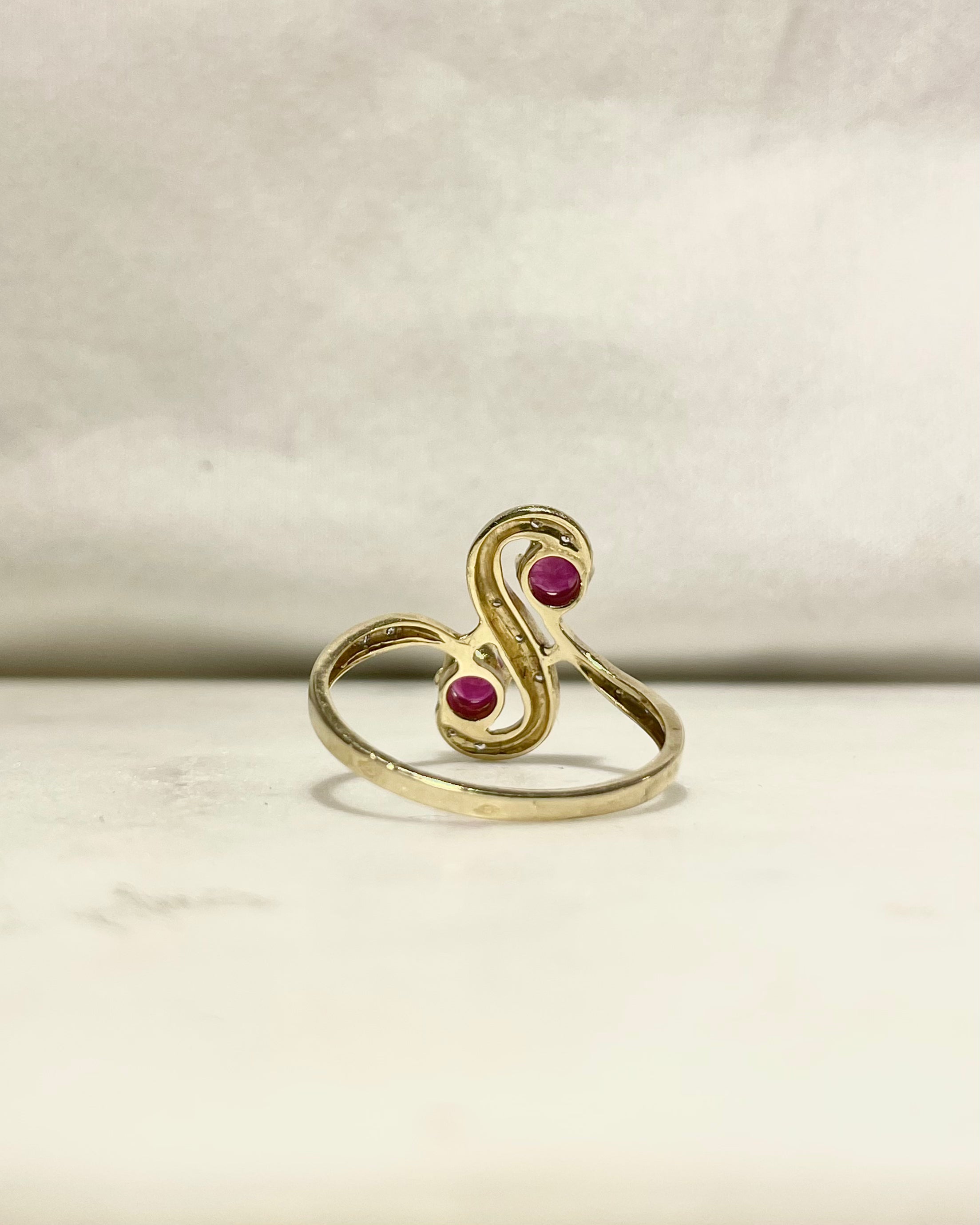 Bague Toi &amp; moi Rubis 0.50 carat &amp; Diamants "Iséna" - Elliade Paris