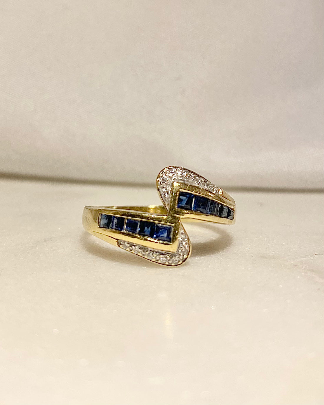 Bague Vintage Saphir et Diamants “Dyana”