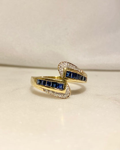 Bague Vintage Saphir et Diamants “Dyana”