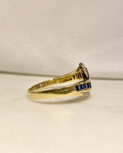 Bague Vintage Saphir et Diamants “Dyana”