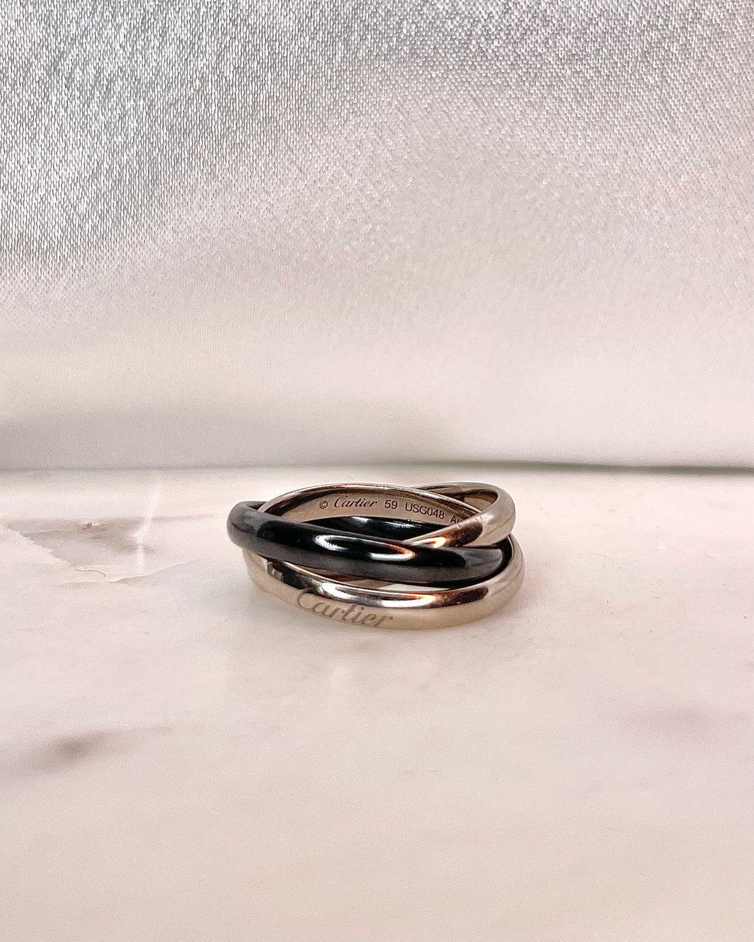 Bague Cartier Trinity Or Gris 18 carats & Céramique