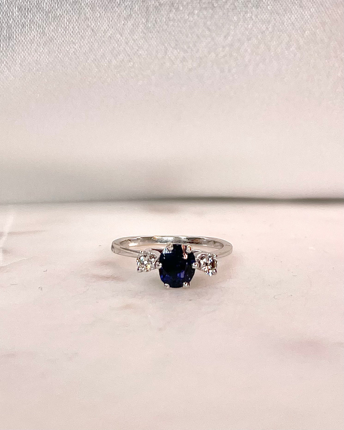 Bague Trilogie Saphir &amp; Diamants &quot;Lyna&quot;