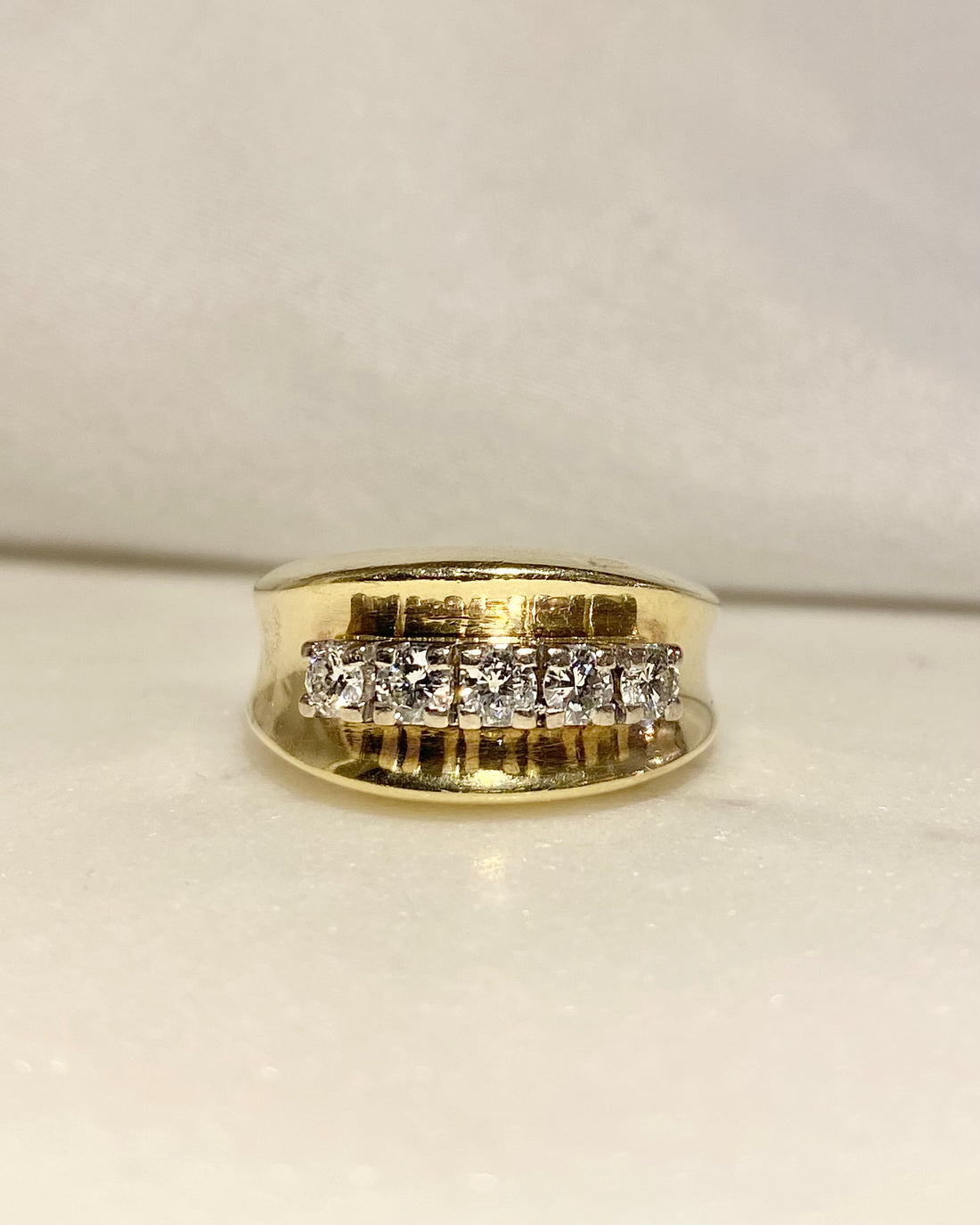 &quot;Mandy&quot; Gold &amp;amp; Diamond Bangle Ring