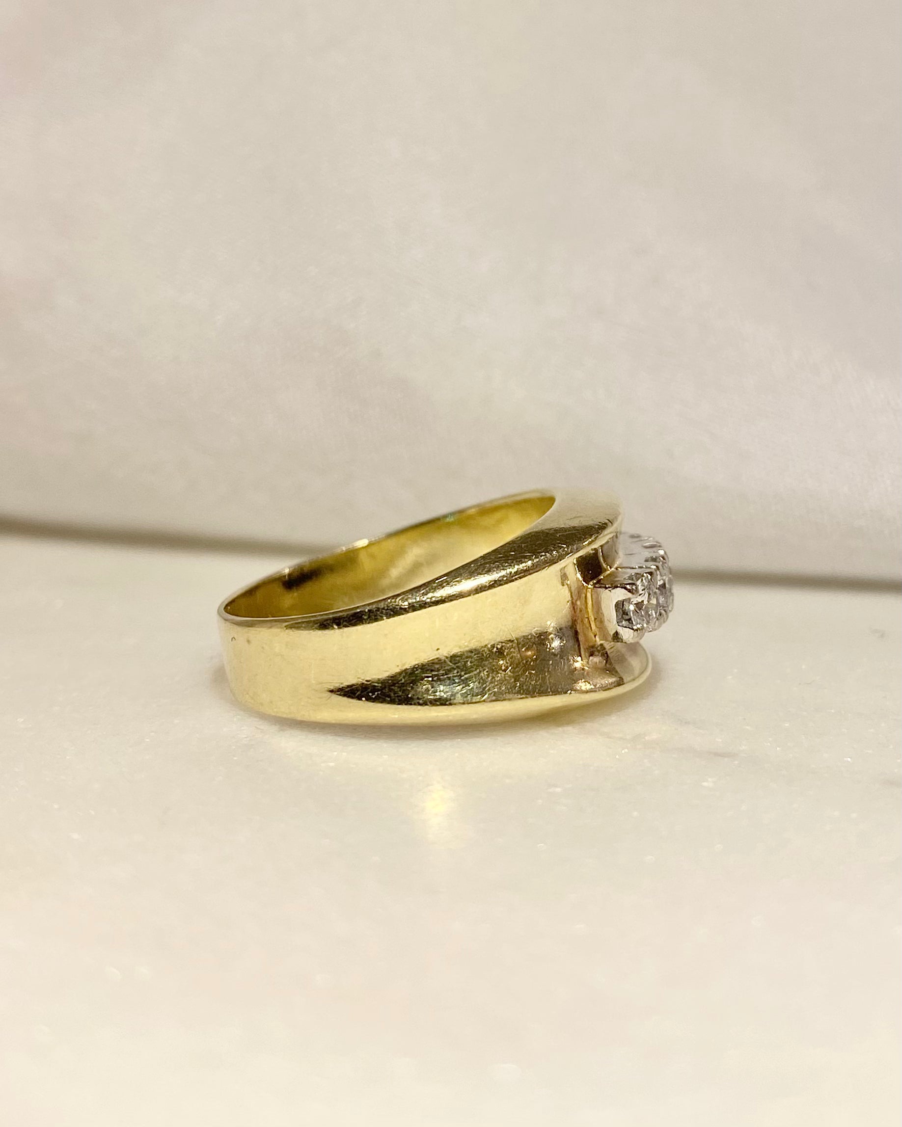 &quot;Mandy&quot; Gold &amp;amp; Diamond Bangle Ring