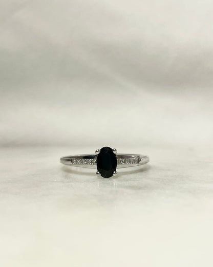 Bague Solitaire Saphir 0.65 carat &amp; Diamants &quot;Oxa&quot;