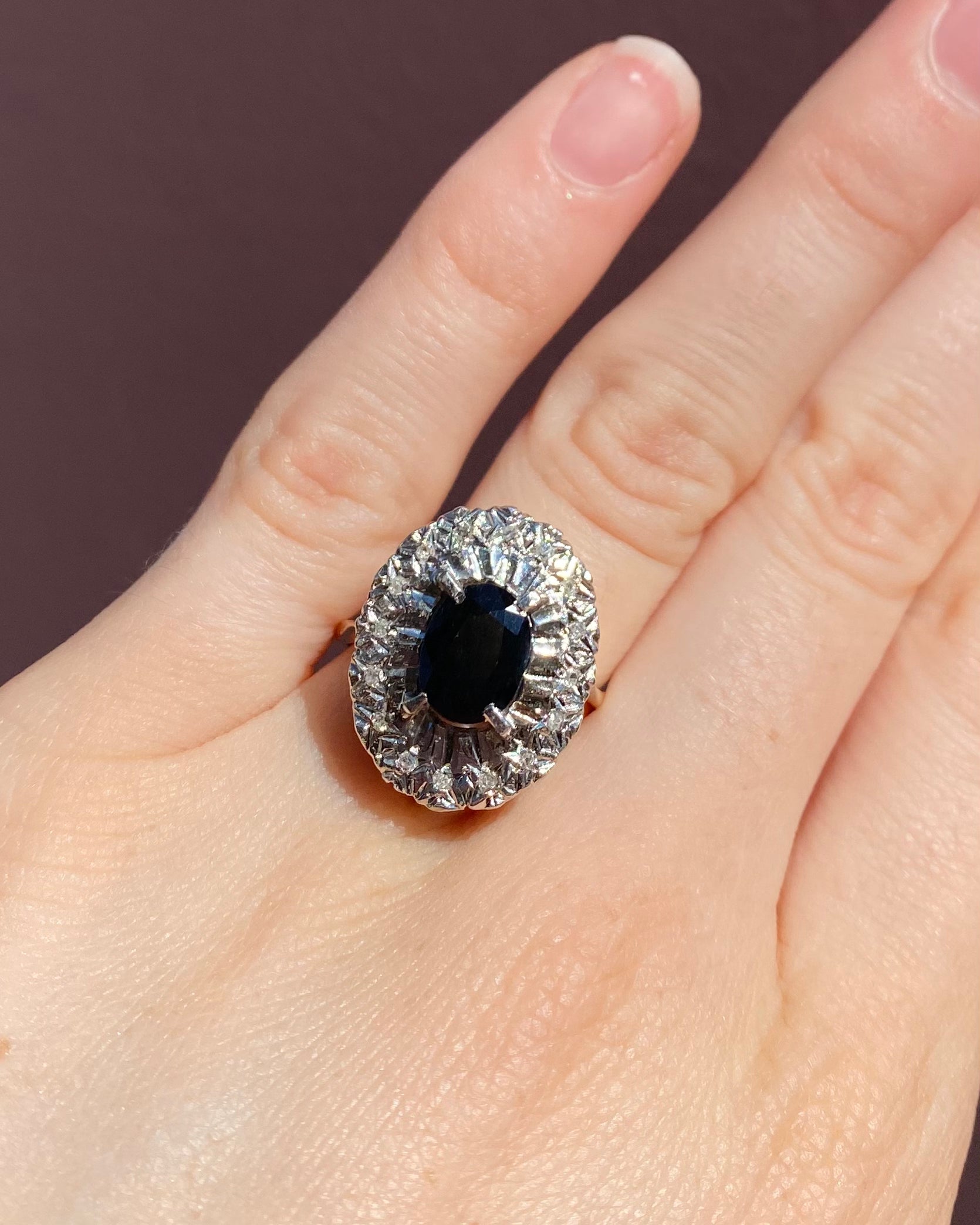 Bague Marguerite Saphir 2.30 carats &amp; Diamants "Séraphie"