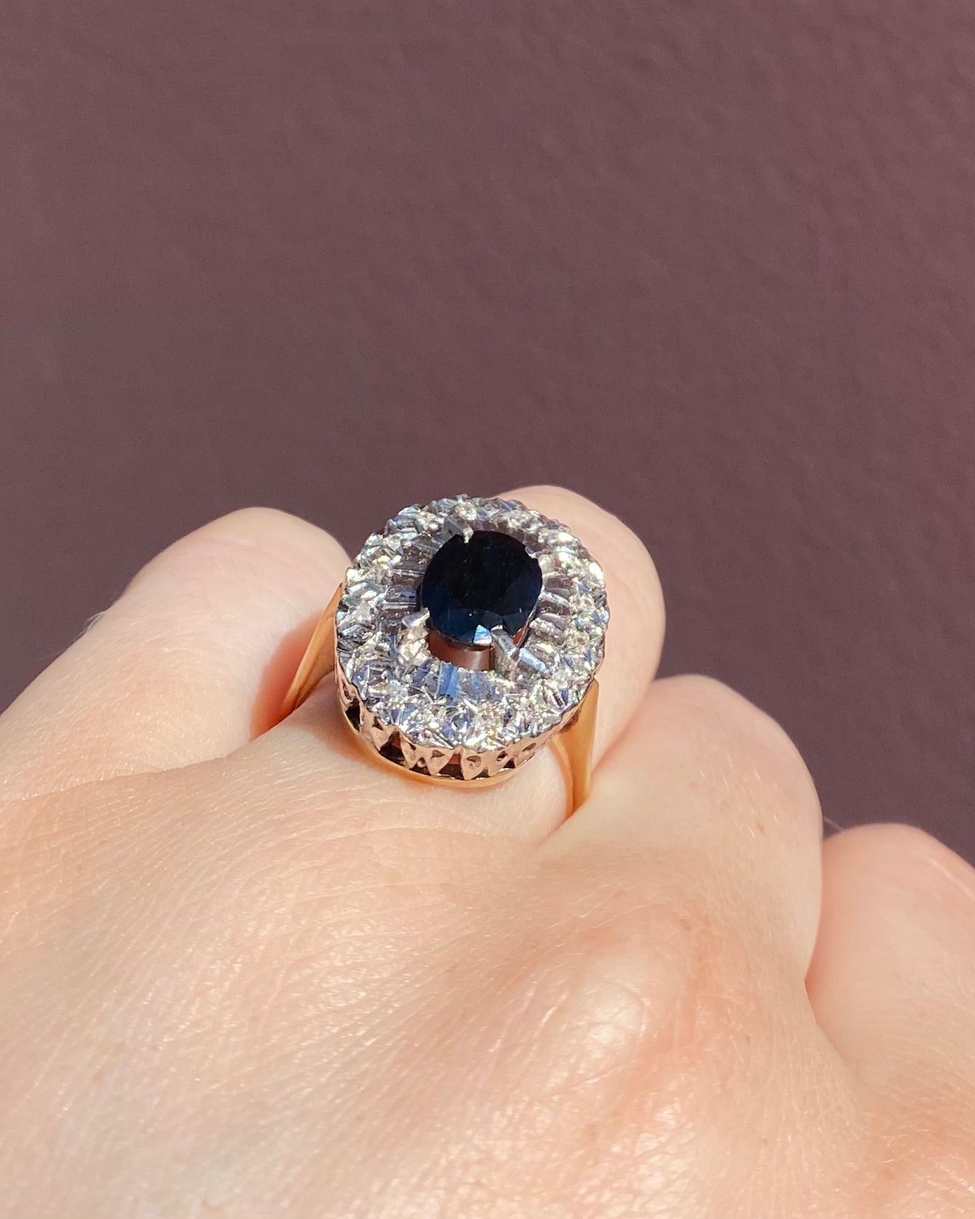 Bague Marguerite Saphir 2.30 carats &amp; Diamants "Séraphie"