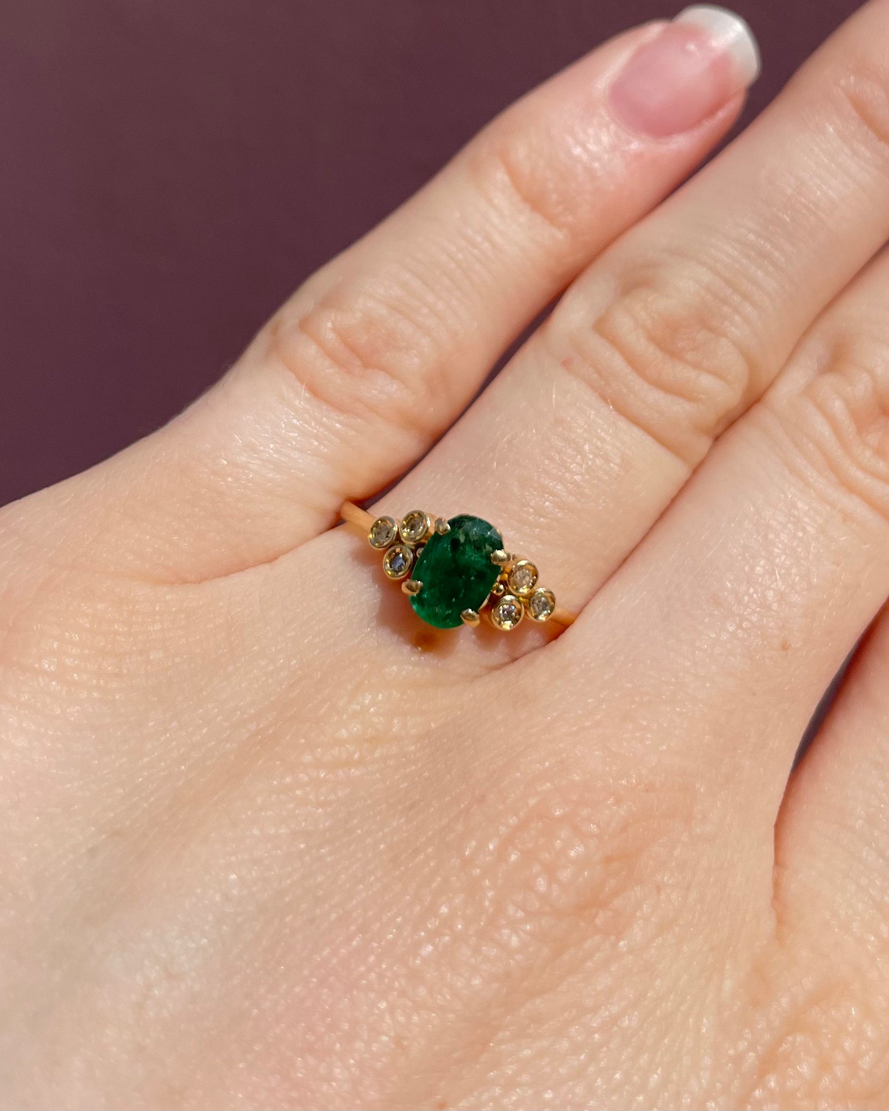 Trilogía Esmeralda 1 quilate y Diamantes "Miry"