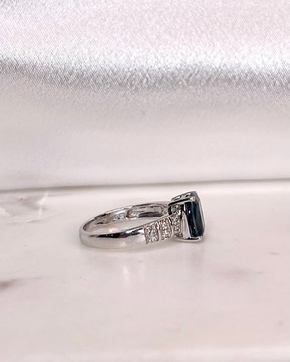 Bague Solitaire Topaze 2.90 carats &amp; Diamants &quot;Apollon&quot;