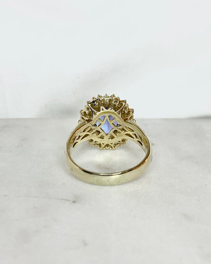 Bague Marguerite Tanzanite 3.80 carats &amp; 54 Diamants 1.78 carat &quot;Zorahé&quot;