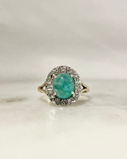 Bague Marguerite Émeraude 1.80 Carat &amp; Diamants &quot;Fayra&quot;