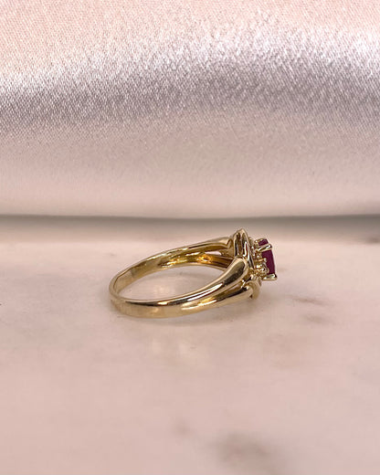 Bague Tourbillon Style Art-Déco Rubis 0.80 carat et Diamants &quot;Nolinea&quot;
