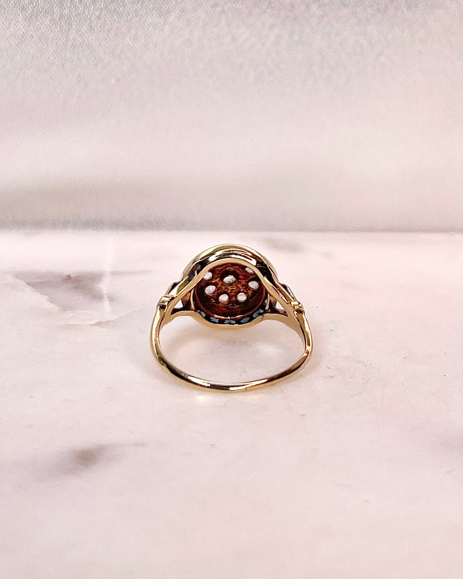 Bague Art-Déco Saphirs 0.75 carat &amp; Diamants &quot;Flavie&quot;