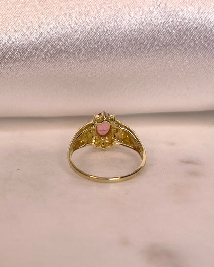 Bague Marguerite Saphir Orange 1.15 carat &amp; Diamants &quot;Pavina&quot;