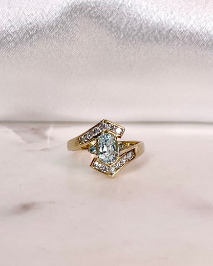 Bague Tourbillon Aigues-Marines 1.26 carat &amp; Diamants &quot;Shaa&quot;