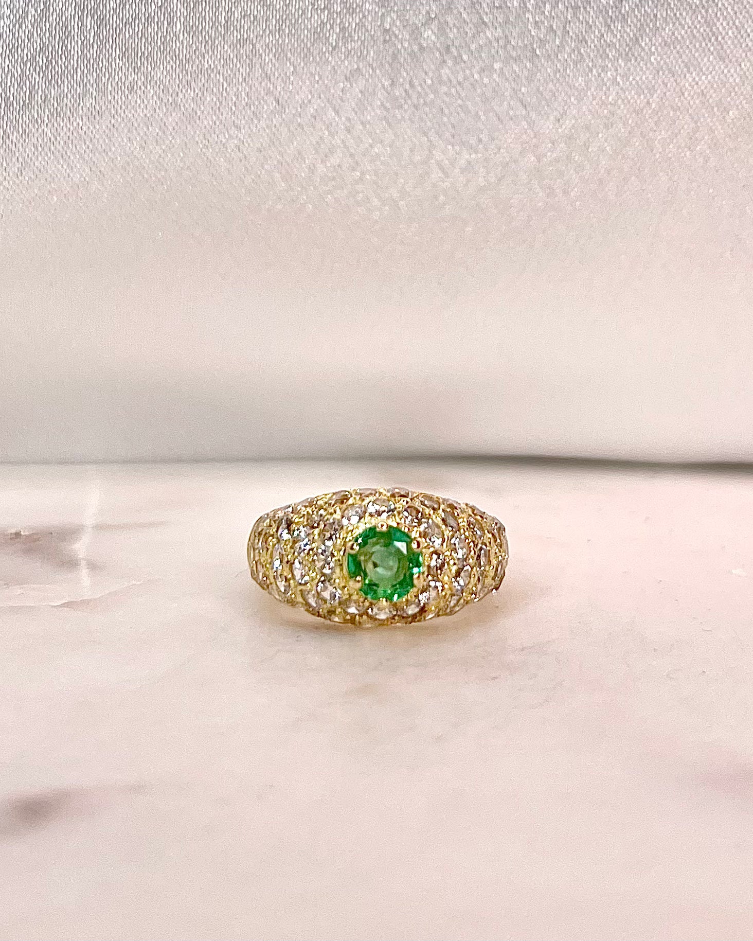 Bague Jonc Emeraude &amp; Diamants 1.56 carat "Judith"