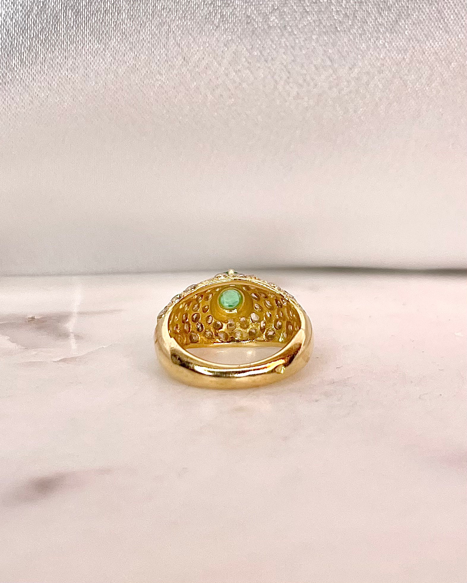 Bague Jonc Emeraude &amp; Diamants 1.56 carat "Judith"