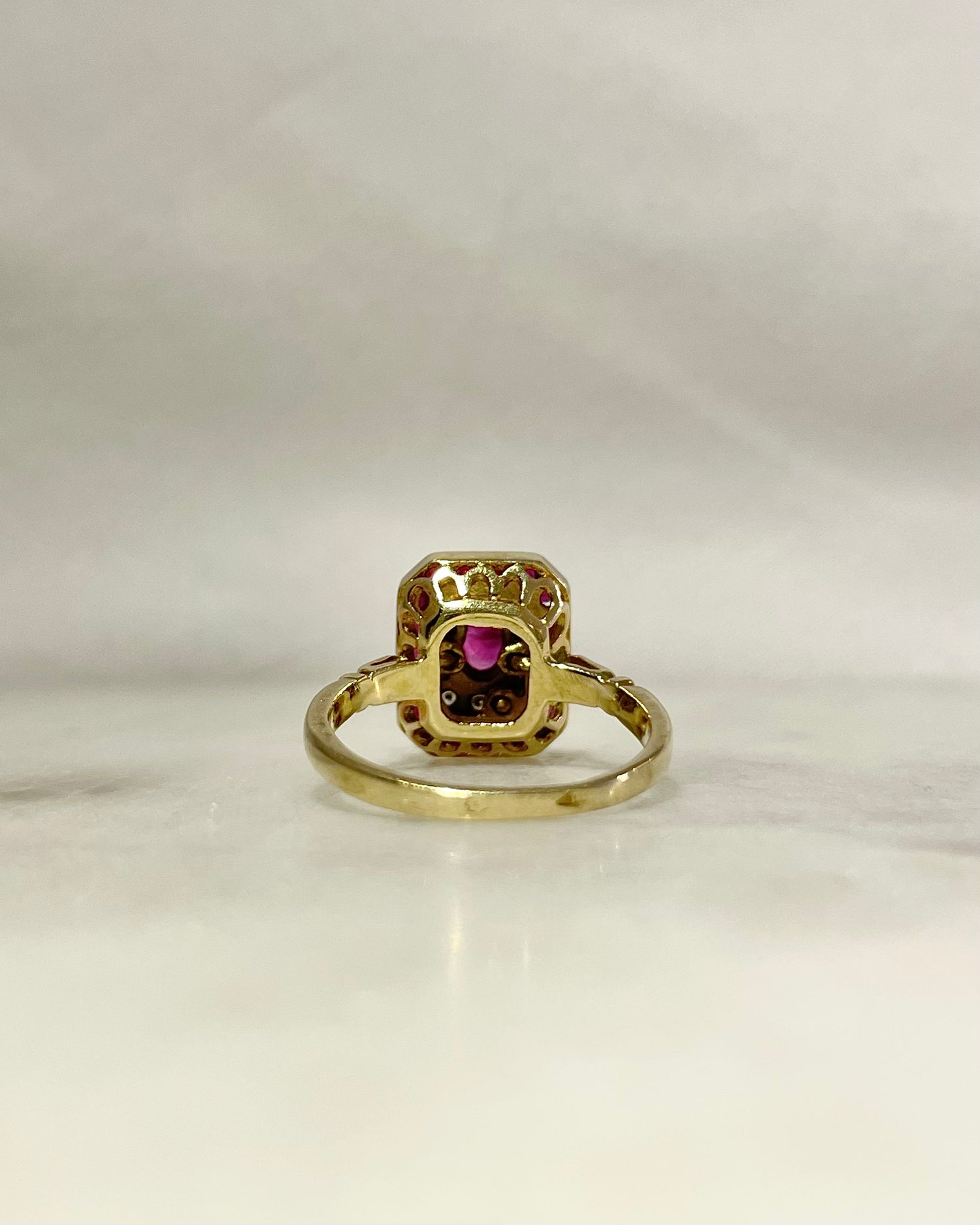 Bague Style Art-Déco Rubis &amp; Diamants &quot;Uméa&quot;