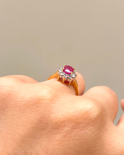 Bague Marguerite Rubis 1 carat &amp; Diamants &quot;Dolores&quot;