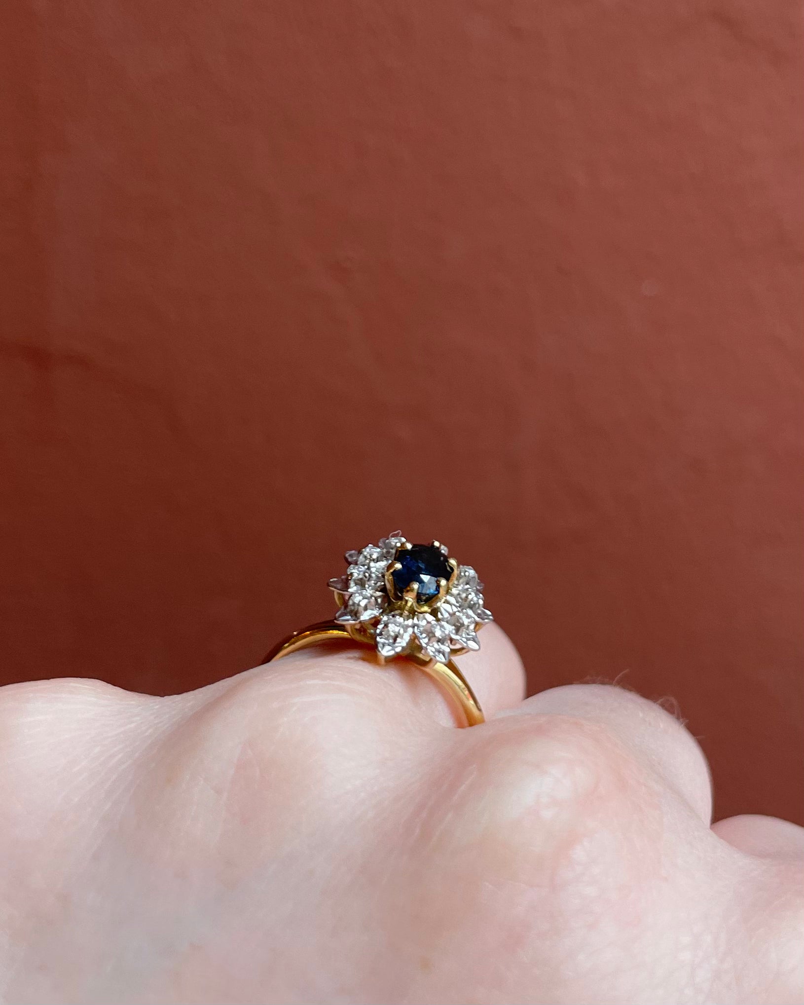 Bague Marguerite Saphir naturel &amp; Diamants “Avery”