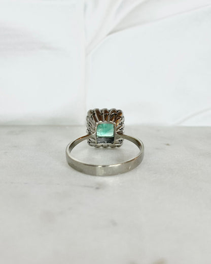 Bague Marguerite Émeraude 1.90 carat &amp; Diamants &quot;Rozenn&quot;