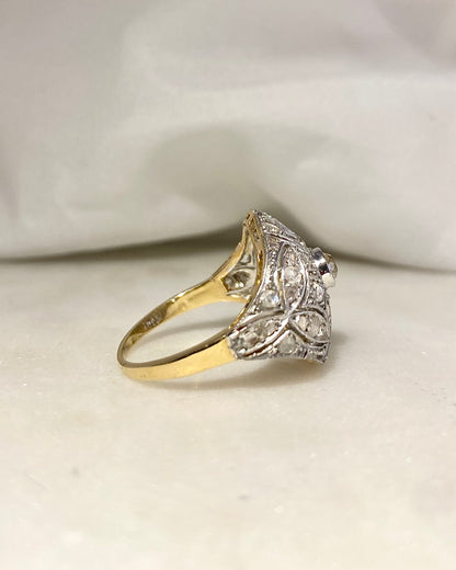 Bague style Art-Déco Diamants 0.93 carat &quot;Zeya&quot;