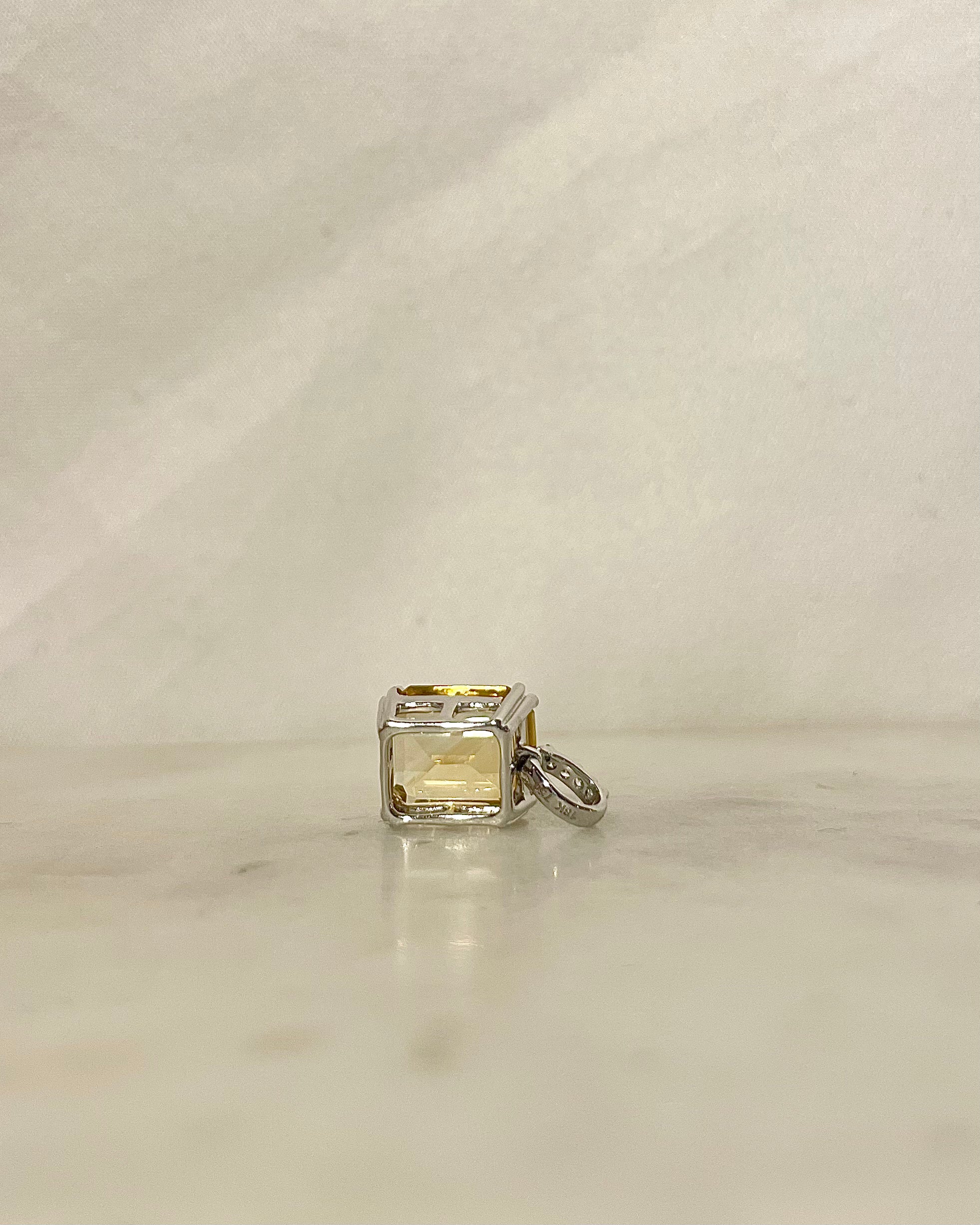 Pendentif Citrine 2.90 carats &amp; Diamants “Hermine”