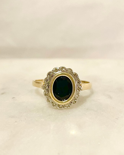 Bague Marguerite Saphir 1.65 carat &amp; Diamants “Maëlis”