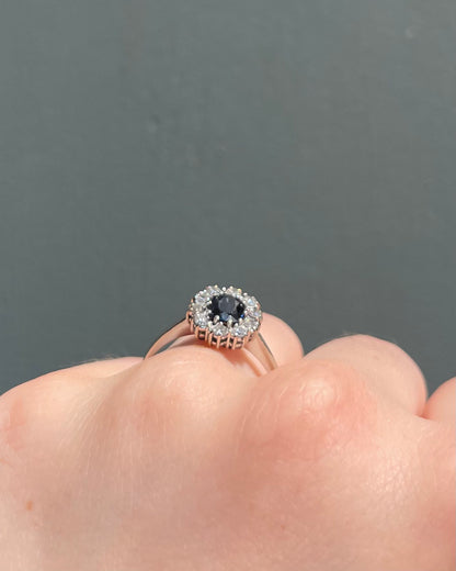 Bague Marguerite Saphir 0.70 carat &amp; Diamants &quot;Faustine&quot;