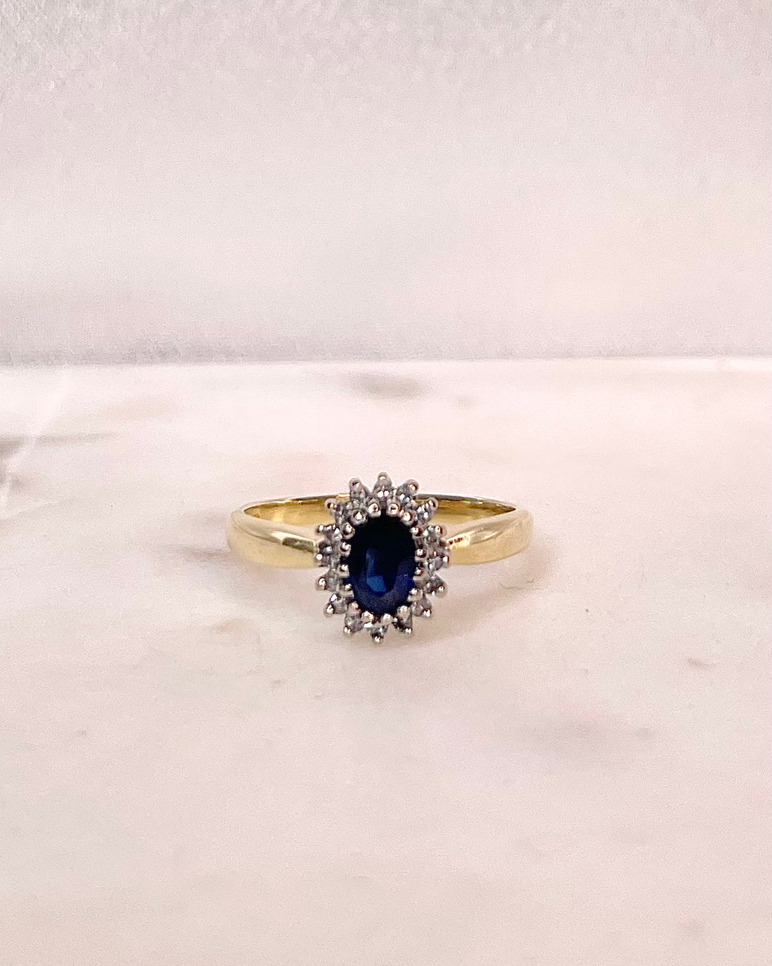 Bague Marguerite Saphir 1 carat & Diamants "Sidonie"