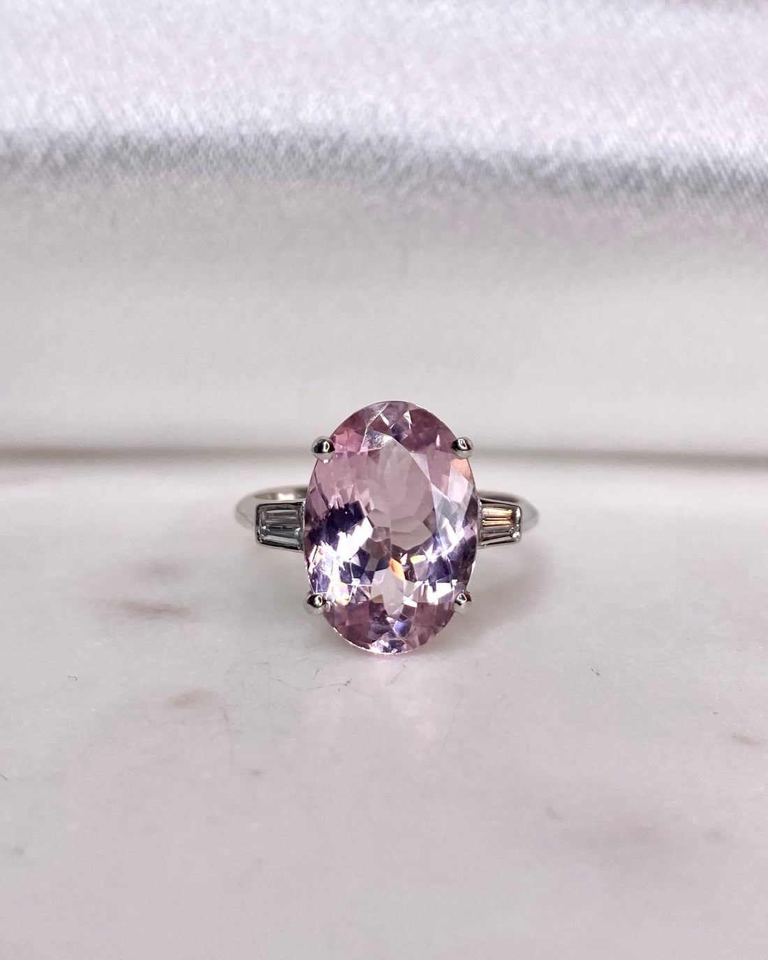 Bague Trilogie Tourmaline Rose 5 carats &amp; Diamants &quot;Ophélia&quot;