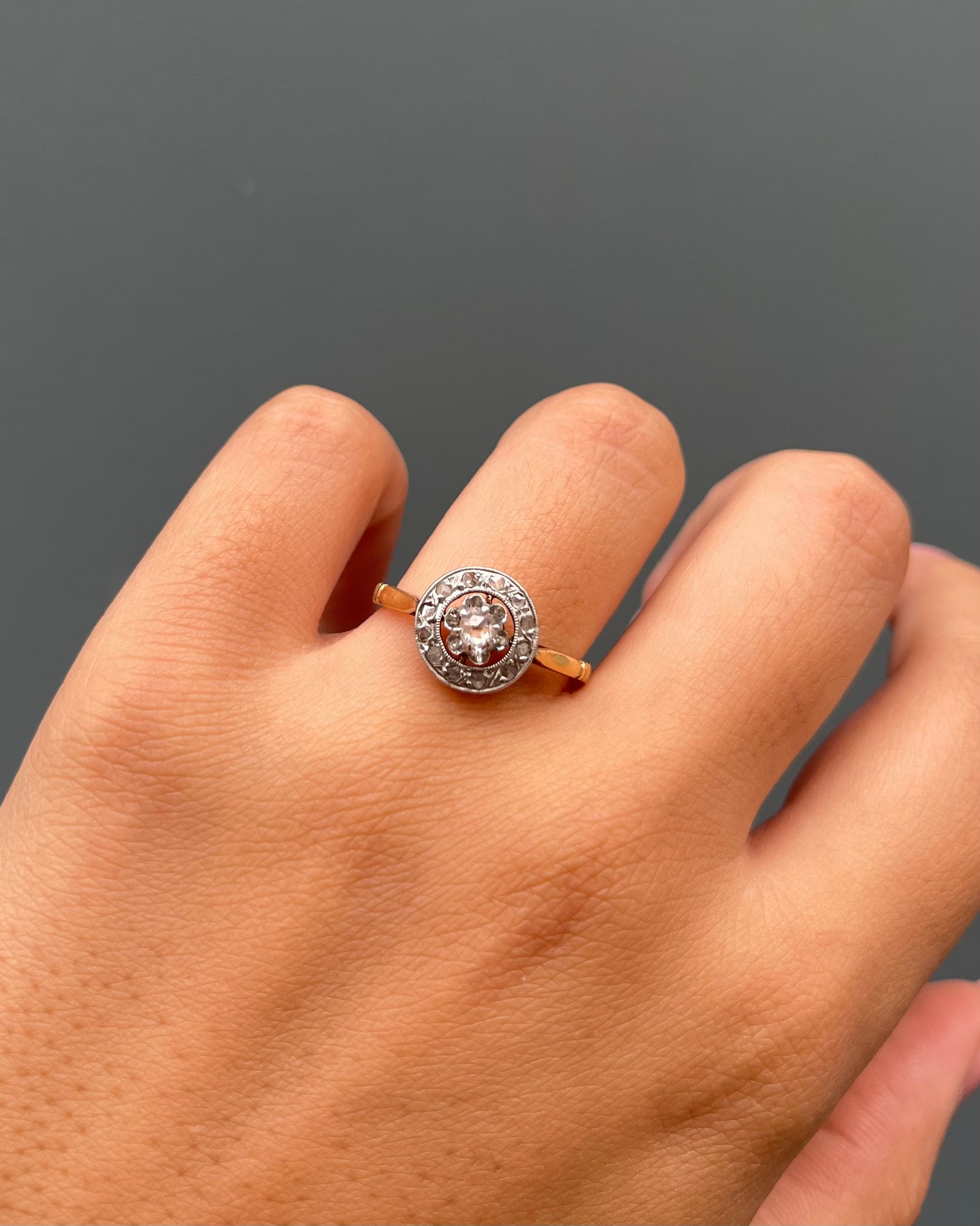 Bague Art-déco Diamants 0.22 carat &quot;Louna&quot;