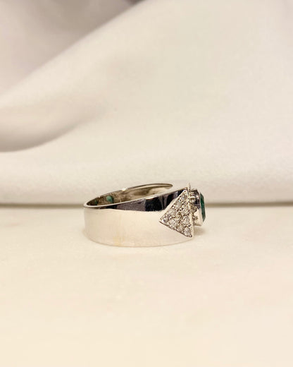 Bague Jonc Emeraude &amp; 32 Diamants &quot;Mélisse&quot;