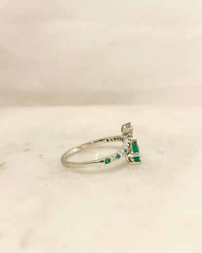 Bague Toi &amp; Moi Emeraudes &amp; Diamants “Auden”