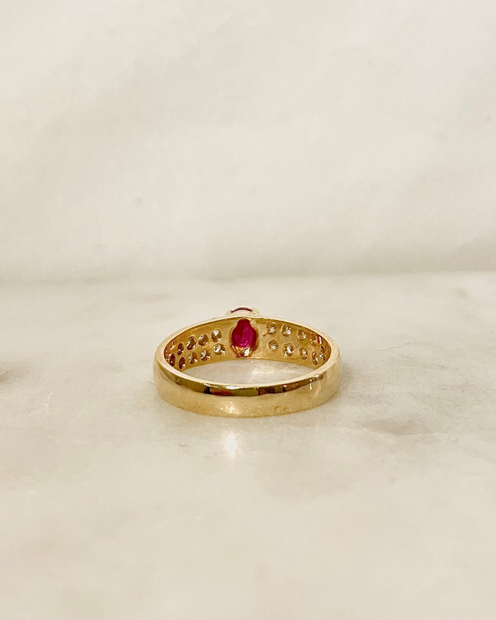 Bague Jonc Rubis 0.50 carat &amp; Diamants "Andrea"
