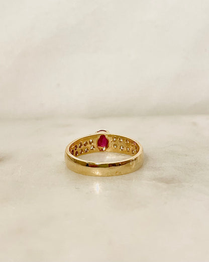 Bague Jonc Rubis 0.50 carat &amp; Diamants &quot;Andrea&quot;