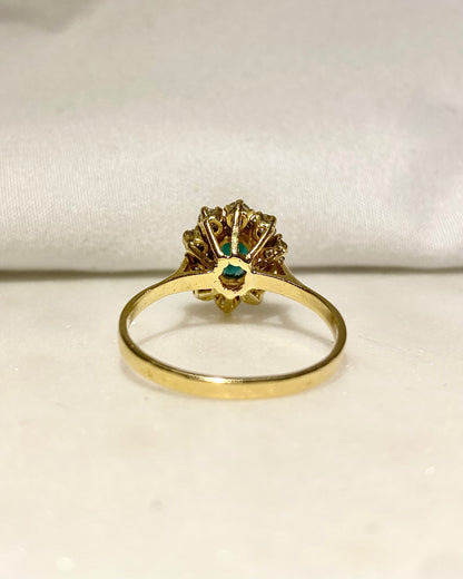 Bague Marguerite Emeraude 0.78 carat &amp; Diamants “Cécilia”