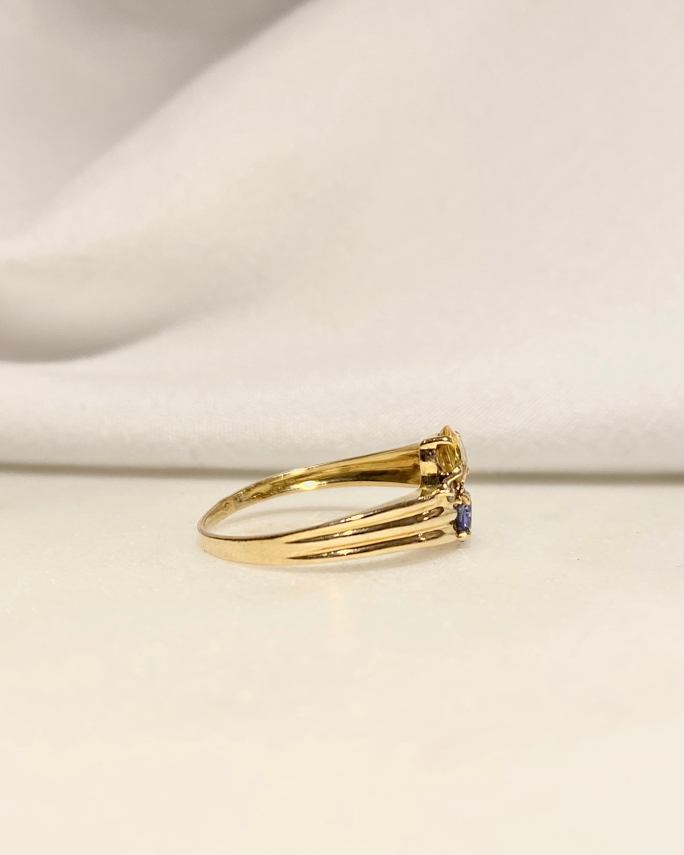 Bague Toi &amp; Moi Saphir Jaune et Bleu &amp; Diamants "Brydille"