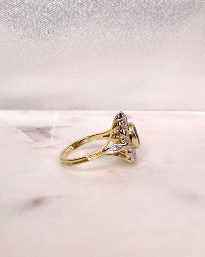 Bague Marguerite Saphir 1.40 carat &amp; Diamants &quot;Coline&quot;
