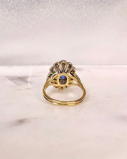 Bague Marguerite Saphir 1.40 carat &amp; Diamants &quot;Coline&quot;