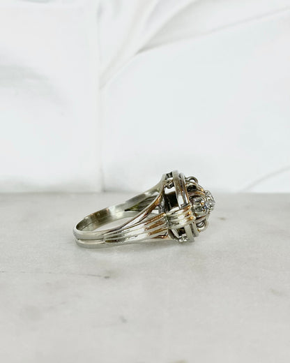 Bague Art-Déco Diamants &amp; or 18 carats 5,85g &quot;Romy&quot;