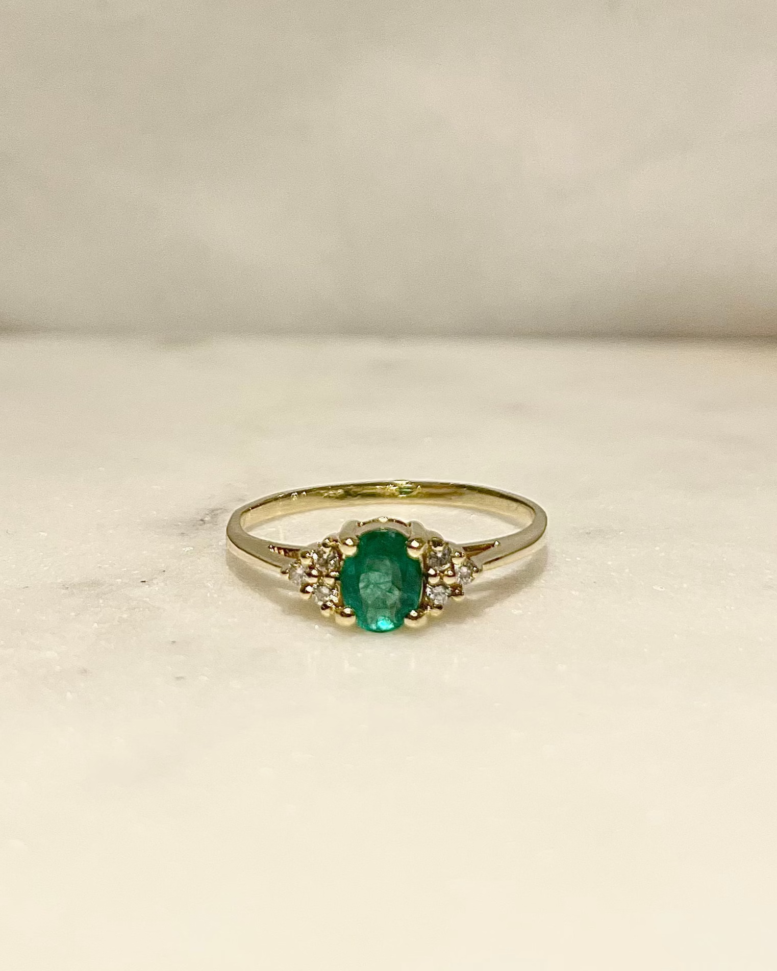 Bague Trilogie Émeraude &amp; Diamants "Lysora"