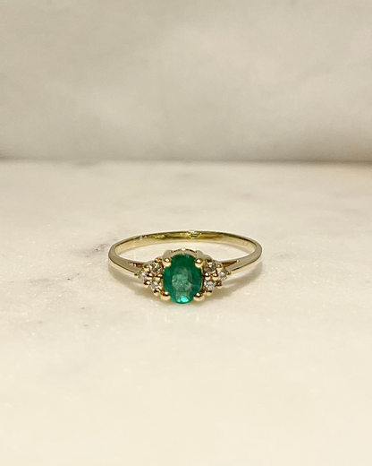 Bague Trilogie Émeraude &amp; Diamants &quot;Lysora&quot;