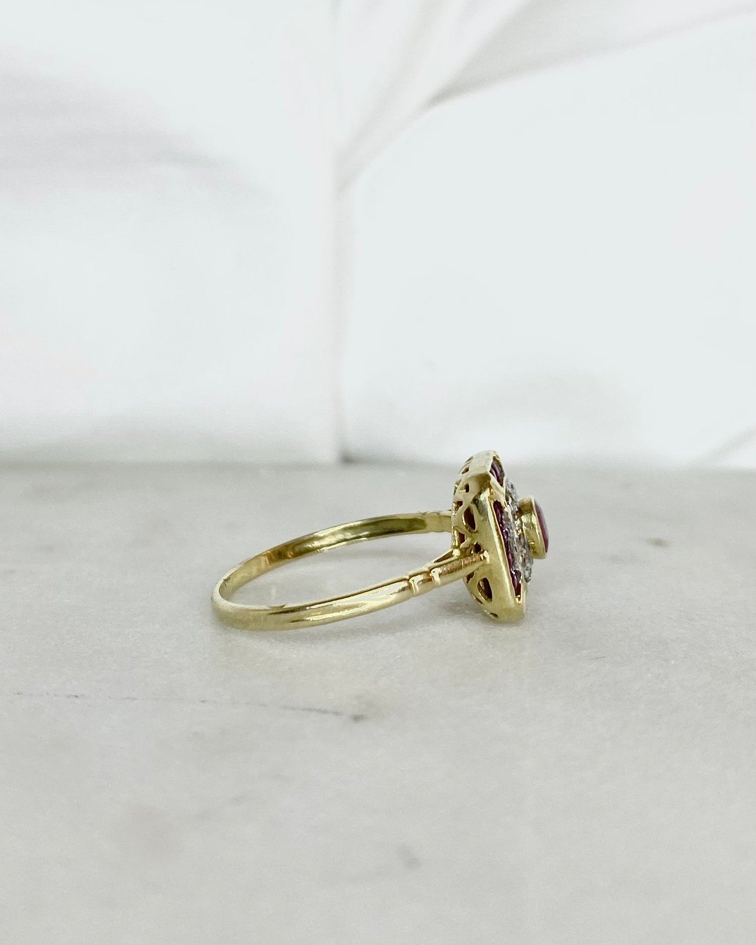 Bague Style Art-Déco Rubis &amp; Diamants &quot;Constance&quot;
